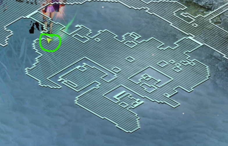 Mapa de Devias con la ubicación de Sebina the Priest señalada