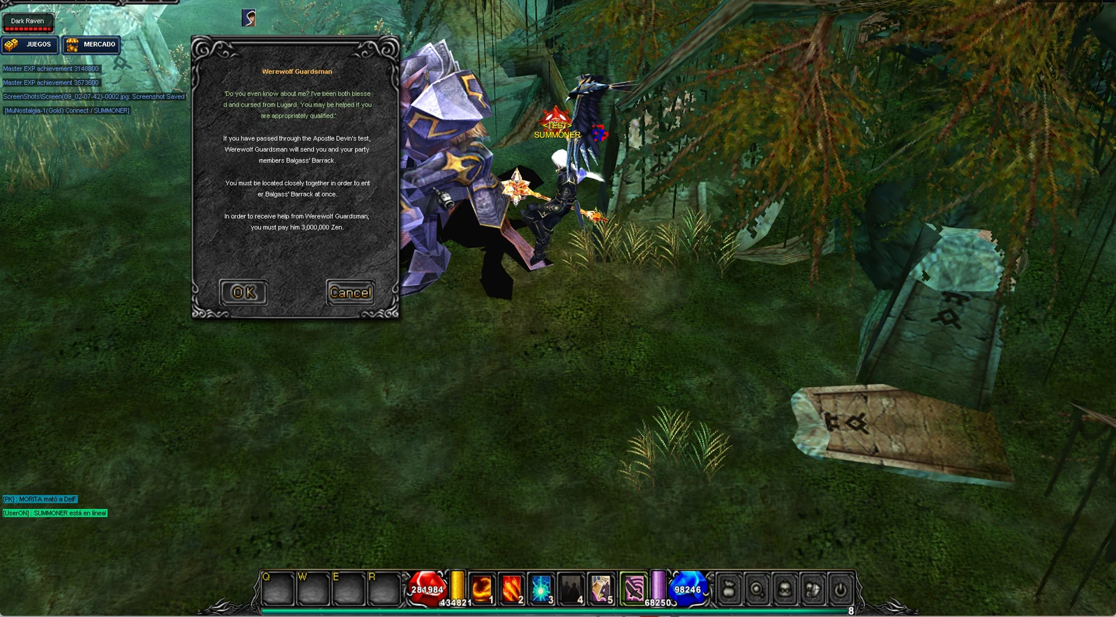 Werewolf Guardsman de Crywolf indicando el costo de entrada a Barracks