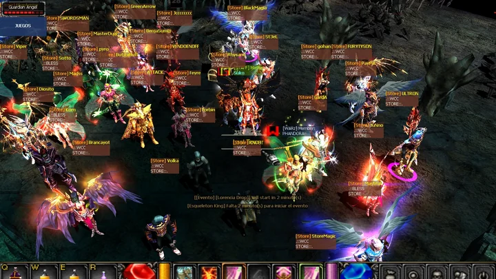 Captura de comercio y jugadores reunidos en MuNostalgia