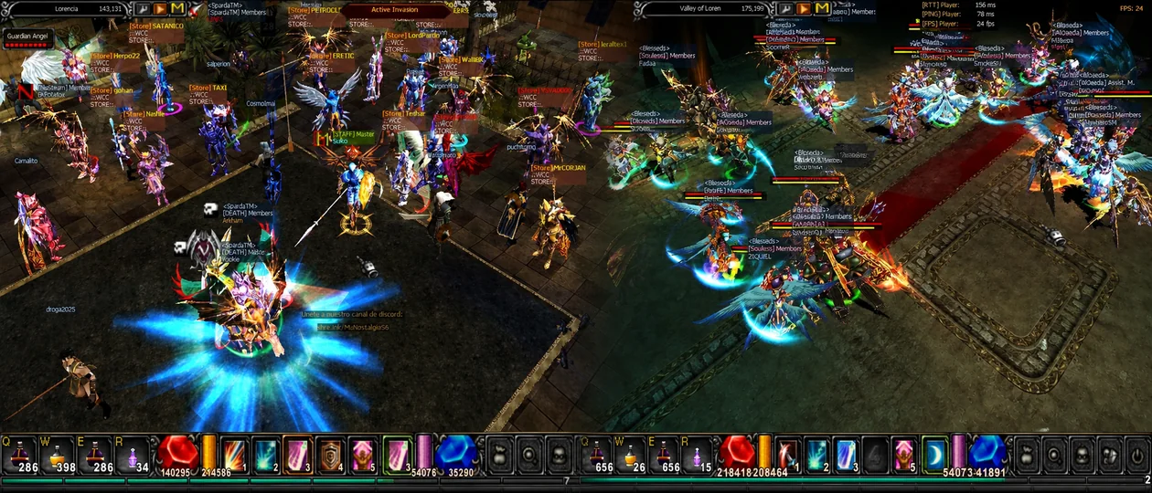 Gameplay de MuNostalgia con personajes en combate